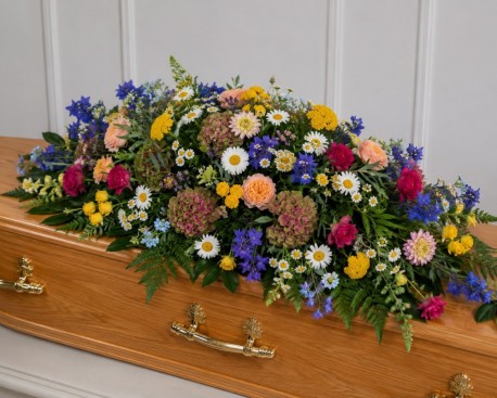 Cottage Garden Casket Spray